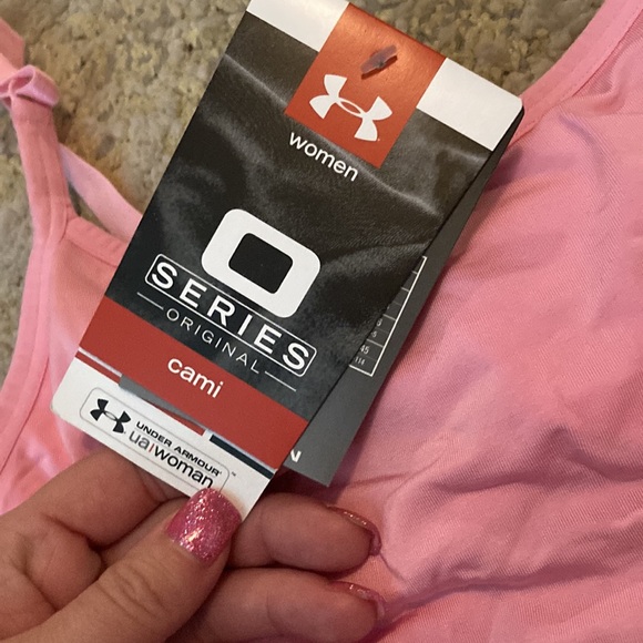 NWT Women’s Pink Under Armour Athletic Tank with built in bra - Picture 3 of 7
